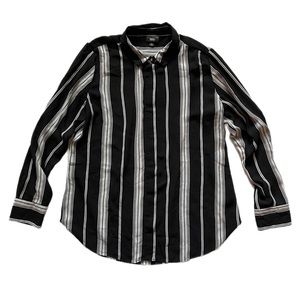 Mossimo Supply Co | Black and White Striped Button Down Blouse - Size L